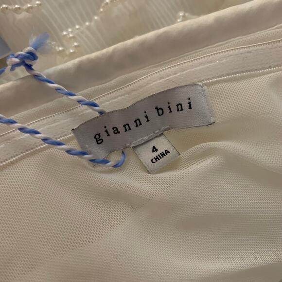 NWT Gianni Binni X Venita Aspen Odette Plisse Pearl Trim Strapless Sheath Dress - Picture 10 of 16